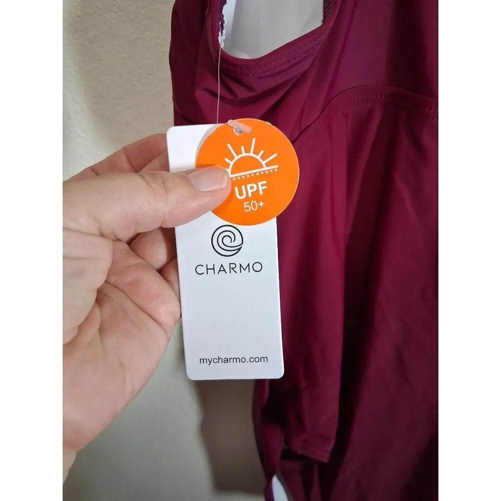 NWT Charmo 1 Piece Swimsuit Summer Beach Pool Vacation Purple Size XL